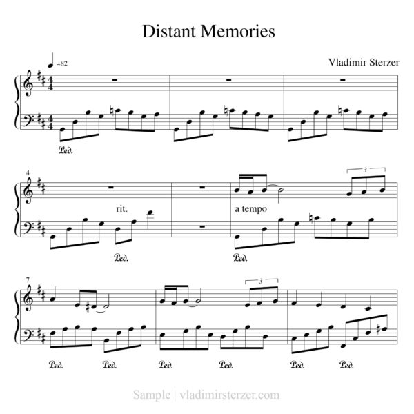Vladimir Sterzer, Distant Memories | Klaviernoten, Piano